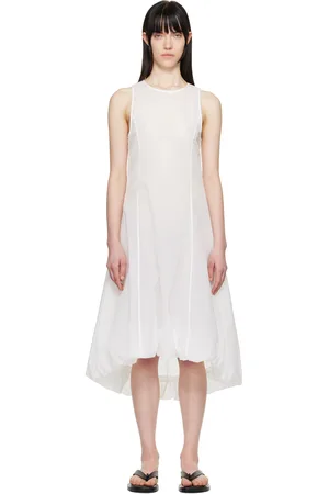 AMOMENTO Sheer Volume Midi Dress