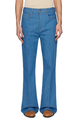 AMIRI Blue Creased Flare Jeans