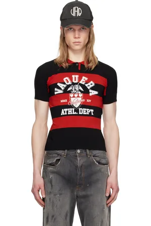 Vaquera Black & Red Striped Polo