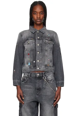 Marc Jacobs Gray Charm Shrunken Trucker Denim Jacket