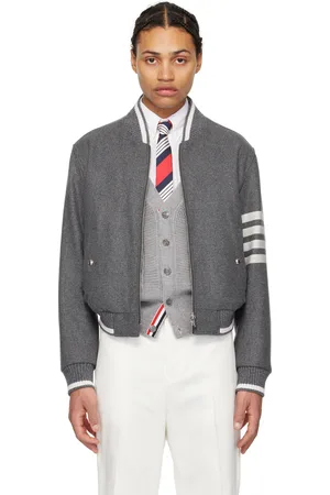 Thom Browne Gray Rib Bomber Jacket