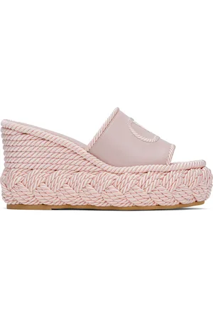 VALENTINO GARAVANI Pink VLogo Torchon Wedge Slide Sandals
