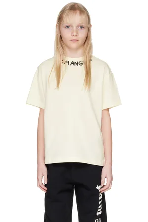 Palm Angels Kids Off-White Crewneck Logo T-shirt