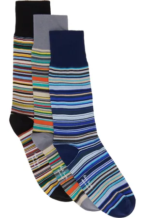 Paul Smith Three-Pack Multicolor Signature Stripe Socks