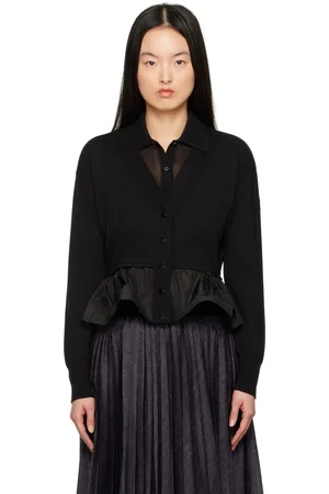 Moncler Black Cotton Cashmere & Silk Cardigan
