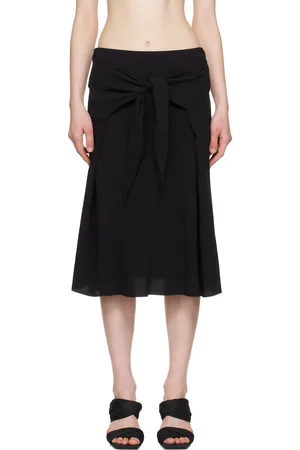 Rick Owens Black Hollywood Strutter Midi Skirt