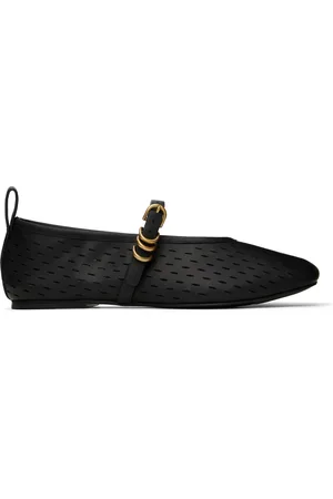 RAG&BONE Black Spire Perforated Leather Mary Jane Ballerina Flats