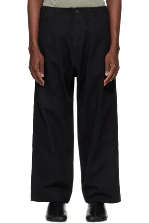 JAN JAN VAN ESSCHE Black O-Project Paraffin Coated Cloth Jeans