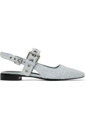 RAG&BONE Blue Moto Astra Slingback Slippers