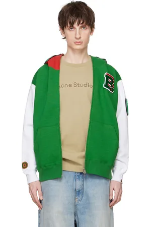 BAPE Green & White Italy Shark Full Zip Hoodie