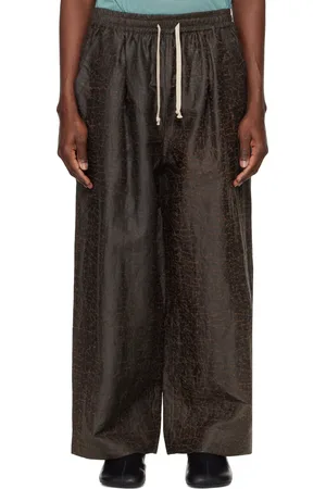 JAN JAN VAN ESSCHE Brown O-Project Doro Dyed Silk Wide Trousers