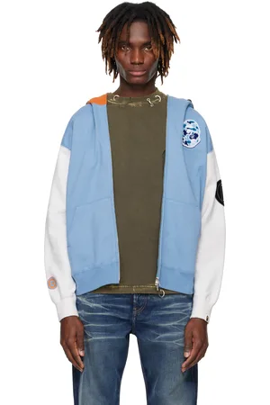 BAPE Blue & White Indonesia Shark Full Zip Hoodie