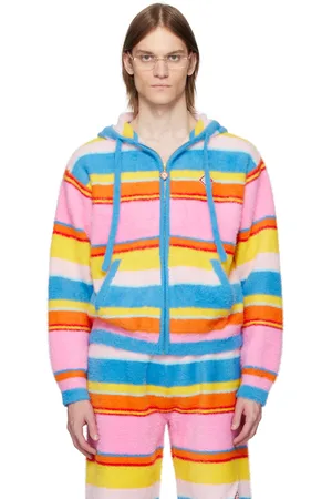 Casablanca Multicolor Fluffy Stripe Oversized Hoodie