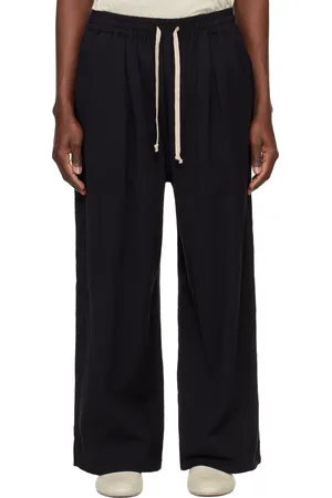 JAN JAN VAN ESSCHE O-Project Cotton Linen Seersucker Wide Trousers
