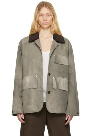 Stella McCartney Gray Corduroy Collar Aged Jacket