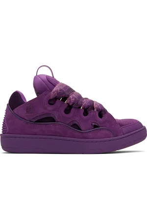 Lanvin Purple Curb Leather Sneakers