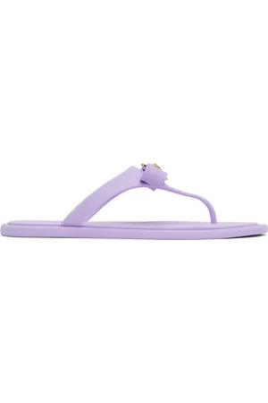 VERSACE Purple Gianni Ribbon Flip-Flops