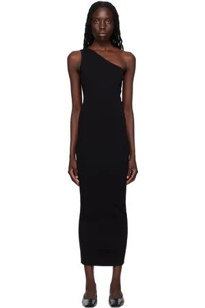 Totême Black Single-Shoulder Maxi Dress
