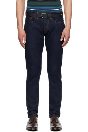 Paul Smith Indigo Tapered-Fit Crosshatch Stretch Jeans