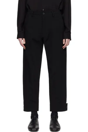 YOHJI YAMAMOTO Black Belted Hem Trousers