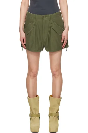 R13 Green Loose Marianne Cargo Shorts