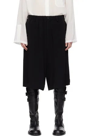 YOHJI YAMAMOTO Black Tab Half Shorts