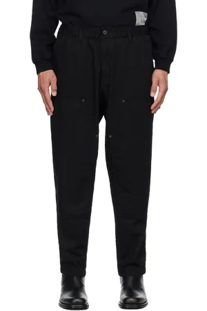 YOHJI YAMAMOTO Black BS Oxford Double Knee Work Trousers