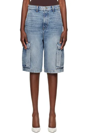 Rhude Blue Baggy Denim Cargo Shorts