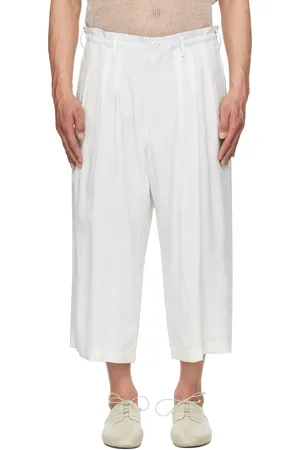 YOHJI YAMAMOTO White RY/S Ette 6 Tucks Trousers