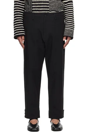 YOHJI YAMAMOTO Black Belted Hem Trousers