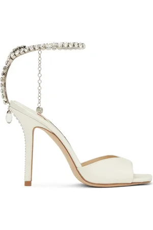 Jimmy Choo White Saeda 100 Heeled Sandals