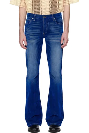 Cout de la Liberte Blue Jimmy Stretch Suede Flare Jeans