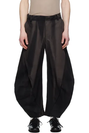 JiyongKim Sun-Bleached Curved Drawcord Trousers