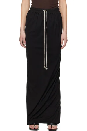 Rick Owens Black Hollywood Pull On Pillar Maxi Skirt