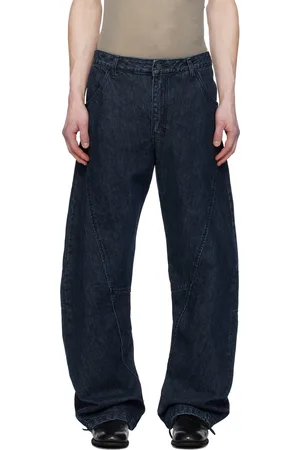 JiyongKim Blue Curved Jeans
