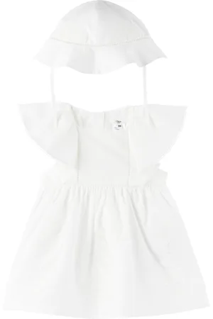 Chloé Baby White Embroidered Dress & Hat Set