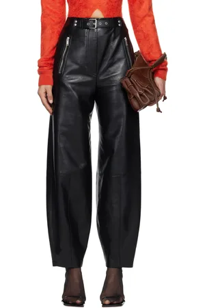 Nanushka Black Jozefa Regenerated Leather Trousers