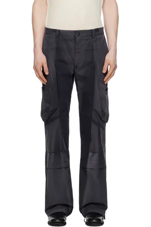 JiyongKim Blue Sun-Bleached Draped Pocket Trousers