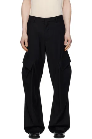 JiyongKim Curved Raw Edge Cargo Pants