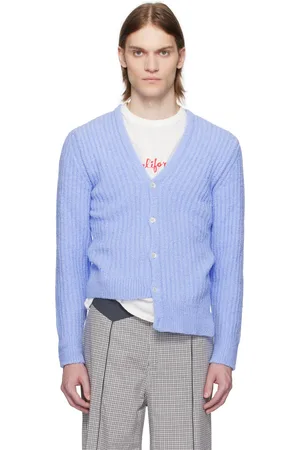 ERL Blue Cozy Asymmetric Cardigan
