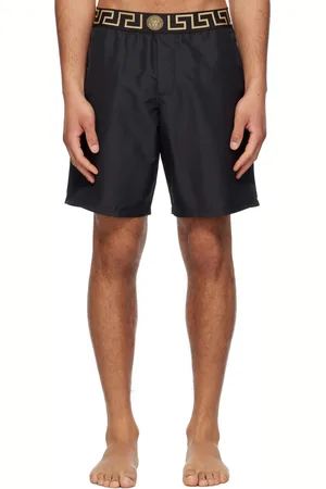 VERSACE Black Greca Border Swim Shorts