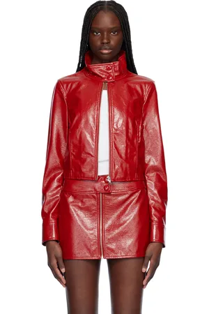 Stand Studio Red Yaz Faux-Leather jacket