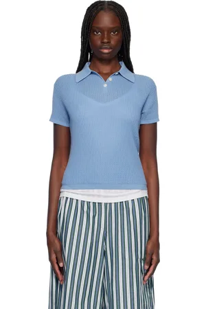 Guest In Residence Blue Shrunken Polo