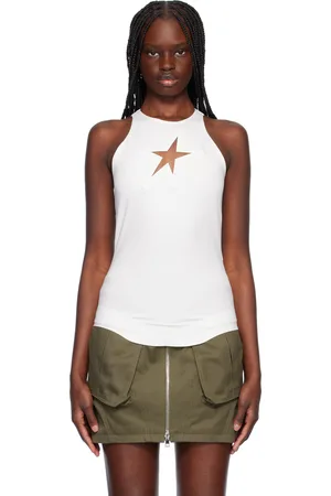 MUGLER White Halter Star Top