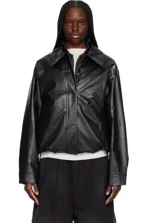 Kassl Editions Black Short Oil Bomber Jacket