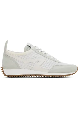 RAG&BONE Off-White & Green Retro Runner Sneakers