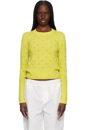 Guest In Residence Yellow Shrunken Pointelle Sweater