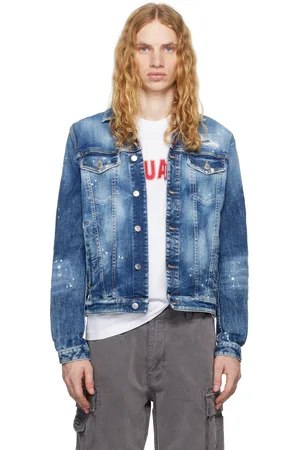 Dsquared2 Blue Medium Heritage Rammendo Wash Denim Jacket