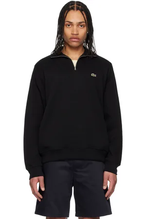 Lacoste Black Zip-Up High-Neck Sweatshirt