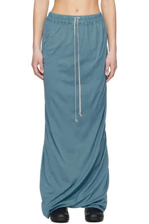 Rick Owens Blue Hollywood Pull On Pillar Maxi Skirt
